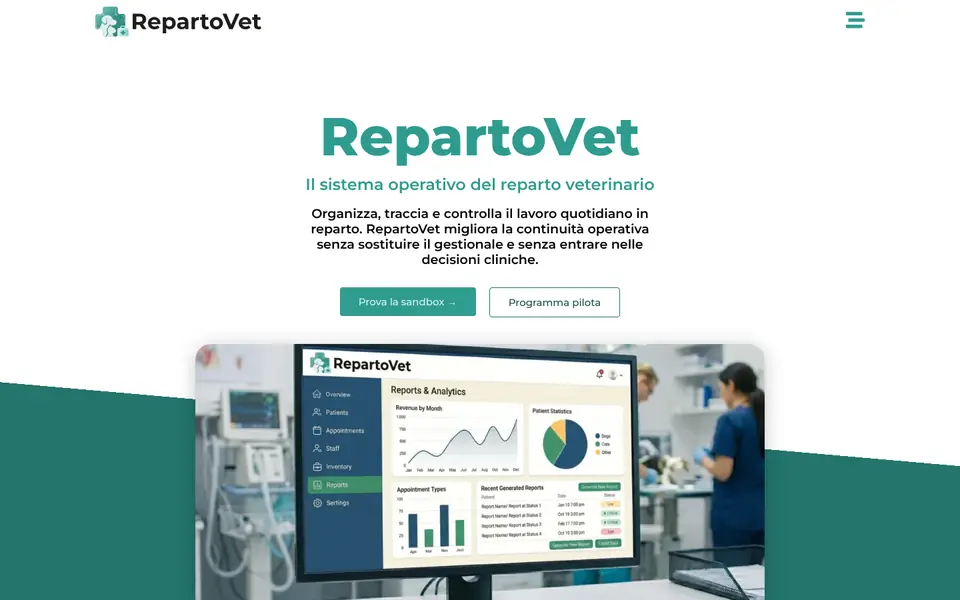 RepartoVet: home del sito