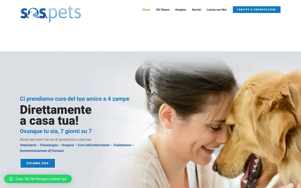 SOSPets: home del sito